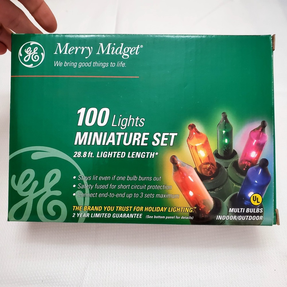 GE 100 Miniature String Light Multi-Color☆28.8' Feet☆Merry Midget Indoor/Outdoor